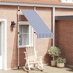 vidaXL Auvent rétractable manuel 100 cm Rayures bleues et blanches