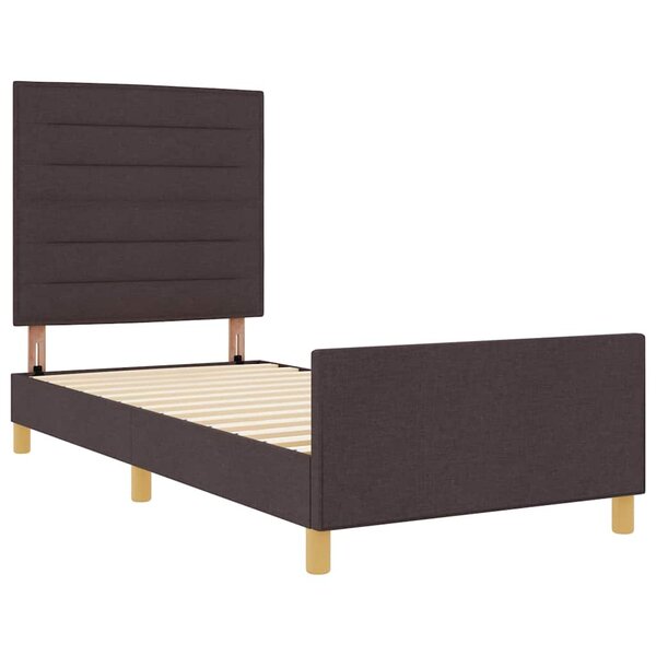 Cadre de lit vidaXL en marron foncé  80x200 cm  en tissu