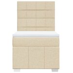vidaXL Sommier à lattes de lit avec matelas Crème 90x200 cm Tissu