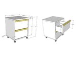 Vipack Armoire mobile 2 tiroirs London Bois Blanc