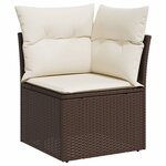 vidaXL Salon de jardin avec coussins 9 Pièces marron résine tressée
