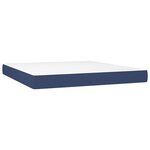 vidaXL Sommier à lattes de lit matelas LED Bleu 180x200 cm Tissu