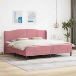 vidaXL Cadre de lit avec tête de lit Rose 180 x 200 cm Velours
