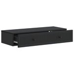 vidaXL Table d'appoint murale Noir 87 5 x 34 5 x 17 cm