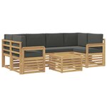 vidaXL Ensemble de canapés d'extérieur 7 pc Blanc et anthracite