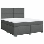 vidaXL Sommier à lattes de lit avec matelas Gris foncé 180x200cm Tissu