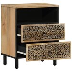 vidaXL Table de chevet 50x33x60 cm bois de manguier massif
