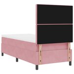 Lit à ressort vidaXL avec matelas et LED rose 90x200 cm en velours