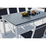 L'Intemporel : Salon de jardin blanc extensible en aluminium 8 places textilène