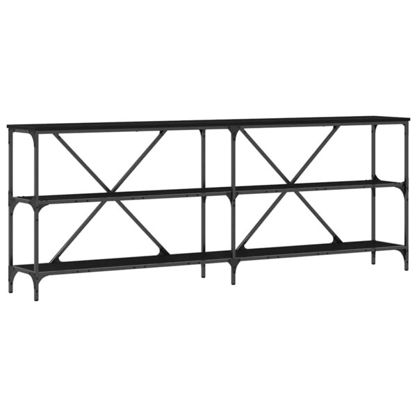 vidaXL Table console avec étagère Autre Chêne noir 180 x 30 x 75 cm
