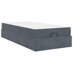 vidaXL Cadre de lit avec matelas Gris foncé 100 x 200 cm Velours
