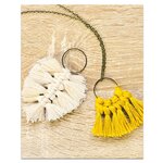 Bijoux macramé - 2 pendentifs jaune et écru