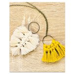 Bijoux Macramé - 2 Pendentifs jaune et écru