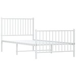vidaXL Cadre de lit métal sans matelas avec pied de lit blanc 90x200cm