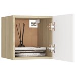 vidaXL Tables de chevet 2 Pièces Blanc et chêne sonoma Bois d'ingénierie