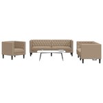 vidaXL Ensemble de canapé Chesterfield 3 Pièces cappuccino similicuir