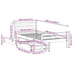 vidaXL Cadre de lit sans matelas blanc 100x200 cm bois de pin massif
