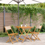 vidaXL Ensemble de bistro 3 Pièces beige tissu et bois massif