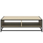 vidaXL Table basse chêne sonoma 100x100x30 cm bois d'ingénierie/métal