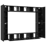 vidaXL Ensemble meuble TV 10 Pièces Chêne Noir Moyen 30 5 x 30 x 90 cm
