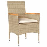 vidaXL Ensemble de salle à manger pour jardin 3 Pièces Beige Poly rotin