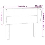 vidaXL Tête de lit avec oreilles Noir 93x23x78/88 cm Tissu
