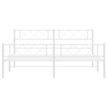 vidaXL Cadre de lit métal sans matelas et pied de lit blanc 193x203 cm