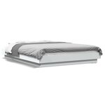 vidaXL Cadre de lit avec lumières LED sans matelas blanc 135x190 cm