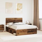 vidaXL Cadre de lit Bois ancien 140 x 190 cm Bois de pin massif