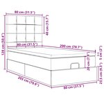 vidaXL Cadre de lit ottoman avec matelas marron foncé 80x200 cm tissu