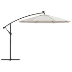 vidaXL Tissu de remplacement pour parasol déporté blanc sable 300 cm