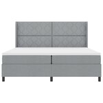 vidaXL Lit à ressorts avec matelas Gris clair 200x200 cm  tissu
