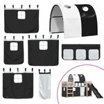 vidaXL Lit superposé sans matelas avec toboggan blanc noir 80x200 cm