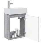 vidaXL Meuble de salle de bain avec robinet Sonoma gris