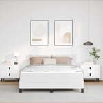 vidaXL Cadre de lit avec matelas Blanc pur 160 x 200 cm tissu