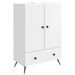 vidaXL Buffet Blanc 66 x 34 5 x 95 cm Bois d'ingénierie
