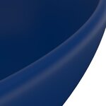 vidaXL Lavabo ovale de luxe Bleu foncé mat 40x33 cm Céramique