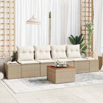 vidaXL Ensemble de canapé de jardin 5 Pièces Beige et blanc