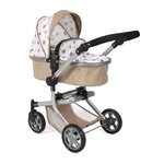 Bayer Chic 2000 595-63 - Poussette pour poupée combinée 2 en 1 Mika Beige avec oursons