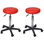 vidaXL Tabourets de bureau lot de 2 Rouge 35 5x84 cm Similicuir