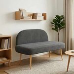 vidaXL Banc rembourré avec dossier Gris foncé 110 x 60 x 76 cm