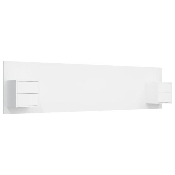 vidaXL Tête de lit avec armoires Blanc Bois d'ingénierie