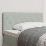 Cabeza de lit vidaXL Cristales Botón Tapizado Gris clair 90 cm Velours
