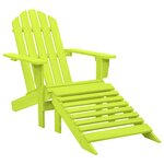 vidaXL Chaise de jardin Adirondack avec pouf bois de sapin solide vert