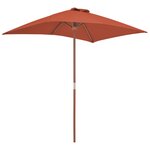 vidaXL Parasol d'extérieur avec mât en bois 150 x 200 cm Terre cuite