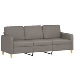 vidaXL Canapé 3 places avec oreillers décoratifs taupe 180 cm tissu