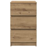 vidaXL Tables de chevet 3 tiroirs 2 Pièces chêne artisanal 39x35x65 cm