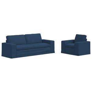 vidaXL Canapé 2 Pièces Bleu 182 x 80 x 82 cm tissu
