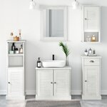 vidaXL Ensemble de mobilier de salle de bain 5 Pièces Blanc antique