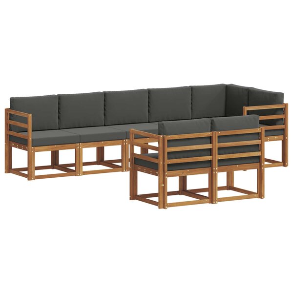 vidaXL Ensemble de canapés d'extérieur 8 Pièces Naturel et Anthracite